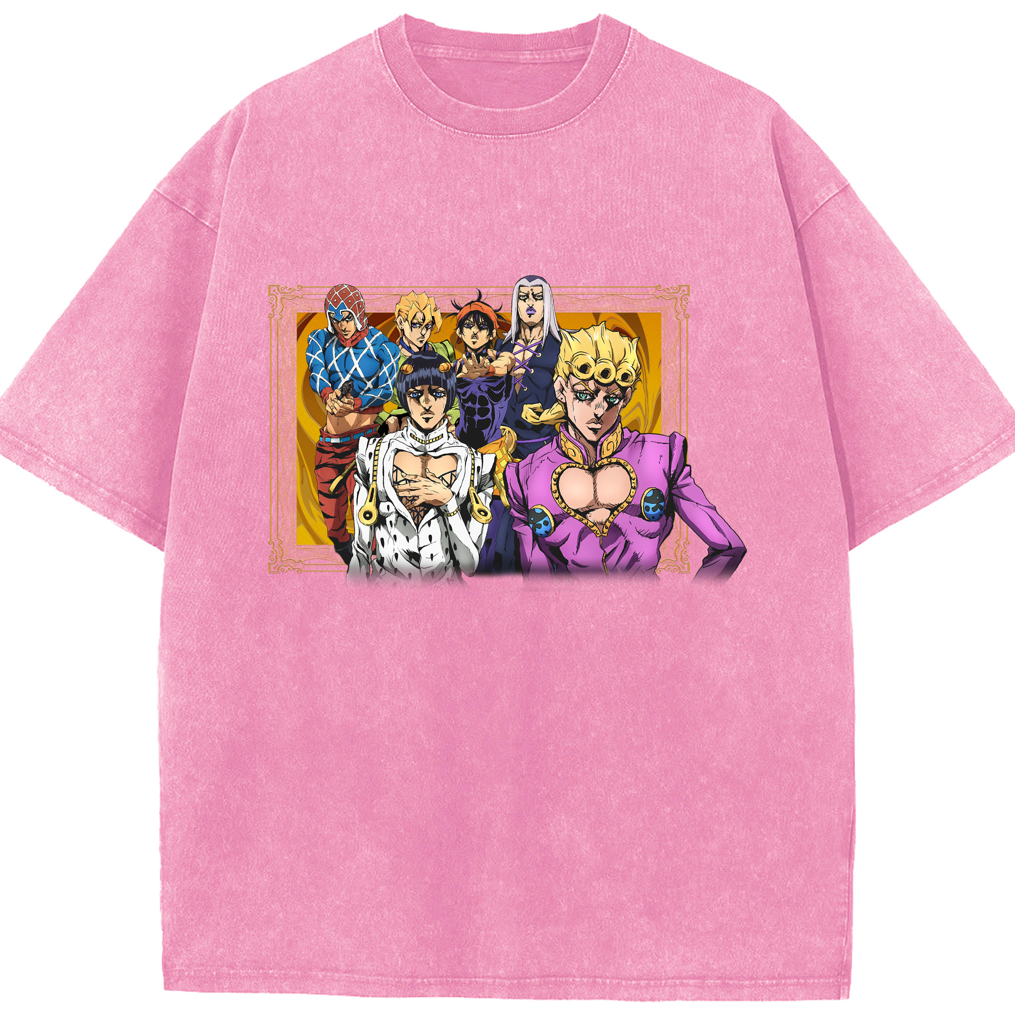 （画像用） ジョジョの奇妙な冒険 ジョルノ?ジョバァーナ JoJo's Bizarre Adventure Giorno Giovanna 綿100% ヴィンテージ風 半袖Tシャツ（フロントプリント）